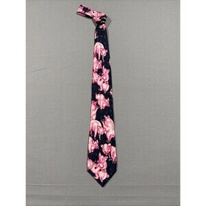 Pink PIGS Silk Mens Tie By ADDICTION Piggies Vintage